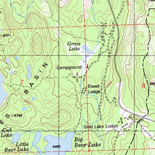 Topographic Map of Lakes Basin Guard Station, CA