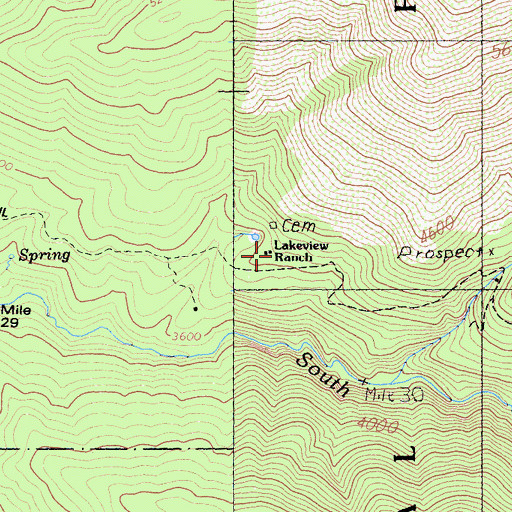 Topographic Map of Lakeview Ranch, CA