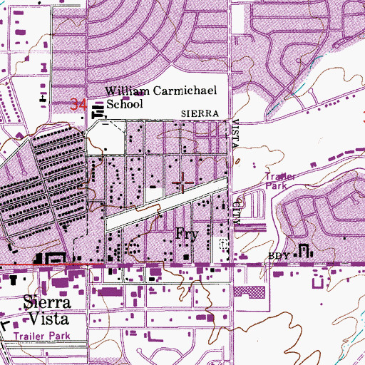 Topographic Map of Central Baptist Church, AZ