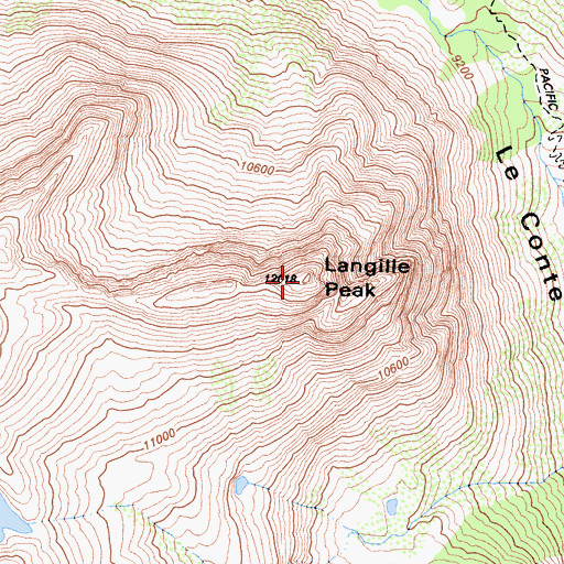 Topographic Map of Langille Peak, CA
