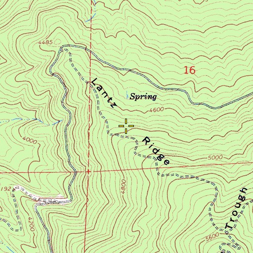 Topographic Map of Lantz Ridge, CA