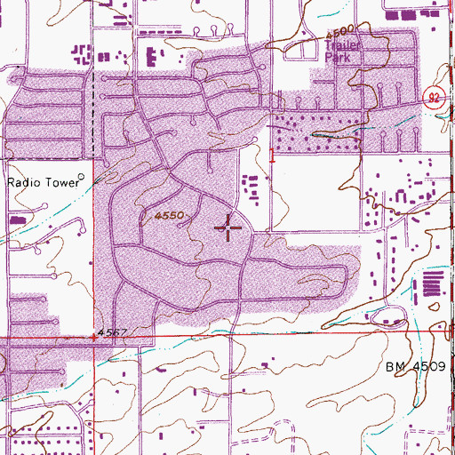 Topographic Map of Village Meadows Baptist Church, AZ