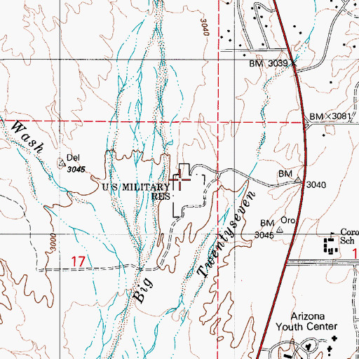 Topographic Map of Vista de La Montana Methodist Church, AZ
