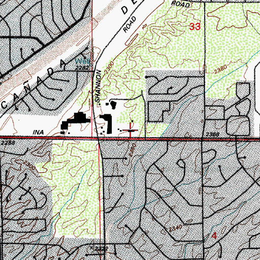 Topographic Map of Christ the King Church, AZ