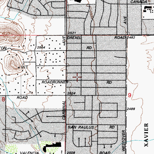 Topographic Map of Drexel Heights Baptist Church, AZ