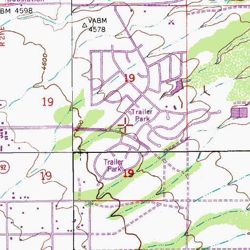 Topographic Map of Golden Acres Community Church, AZ