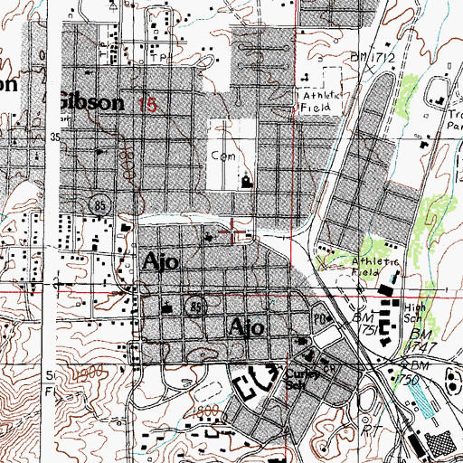 Topographic Map of Good Shepherd Presbyterian Church, AZ