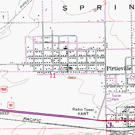 Topographic Map of Saint Bernard's Church, AZ
