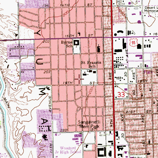 Topographic Map of Saint Francis of Assissi Parish, AZ