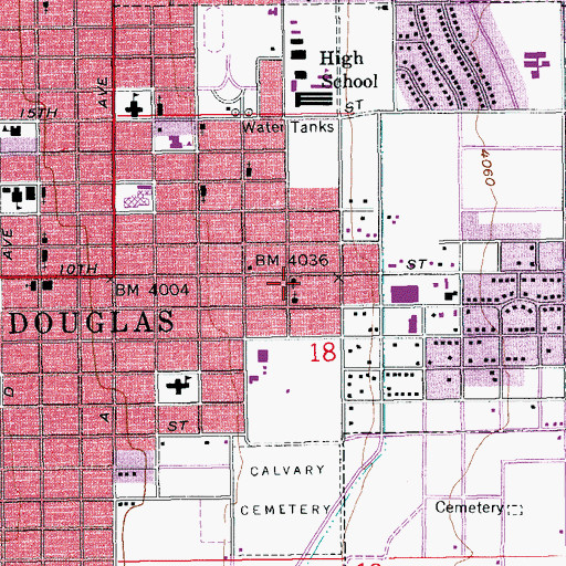 Topographic Map of Saint Paul Evangelical Lutheran Church, AZ
