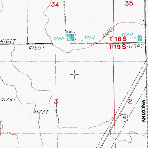 Topographic Map of Mystery Well Ranch Airport, AZ