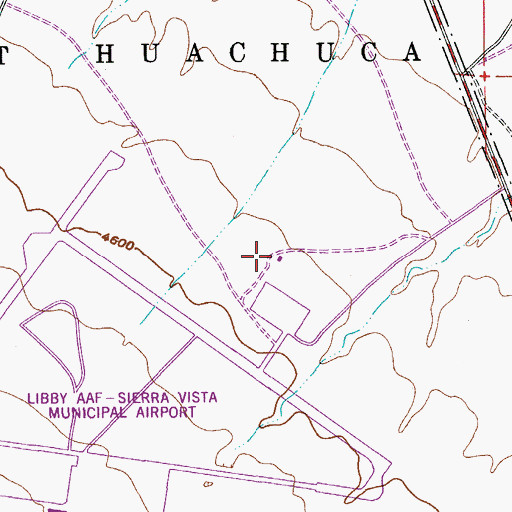 Topographic Map of Sierra Vista Municipal Airport-Libby Army Airfield, AZ