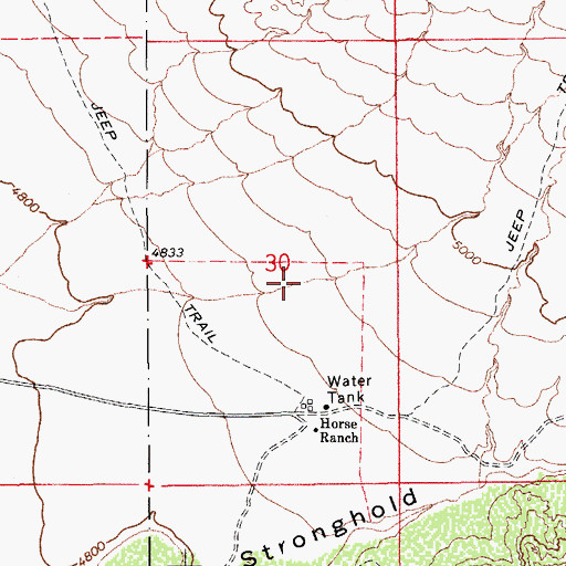 Topographic Map of Stronghold Airport, AZ