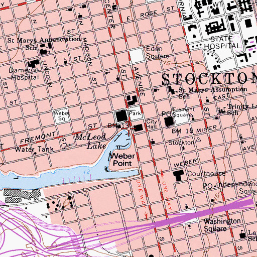 Topographic Map of Stockton Fire Department Administrative Division, CA