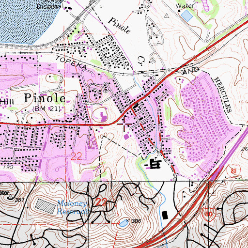 Topographic Map of Pinole Fire Department Station 73, CA