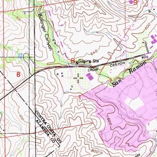 Topographic Map of San Ramon Valley Fire Protection District Station 38, CA