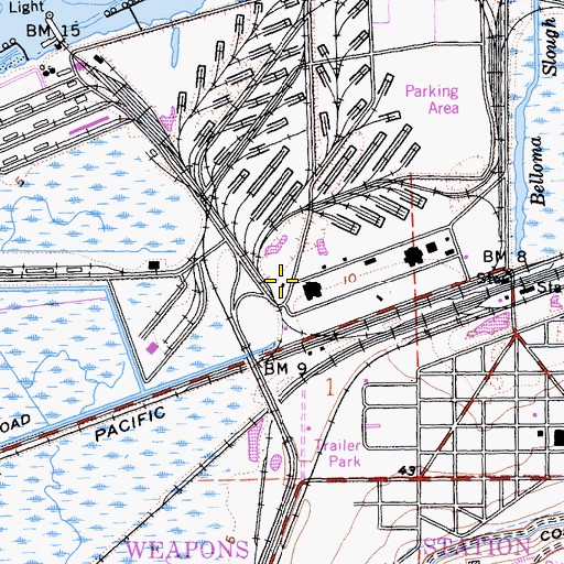Topographic Map of Federal Fire Department Station 26, CA