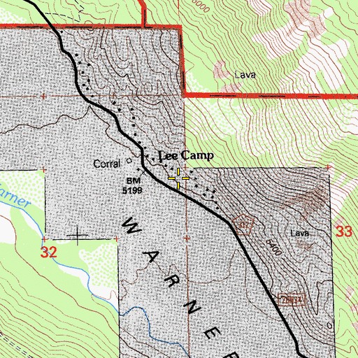 Topographic Map of Lee Camp, CA