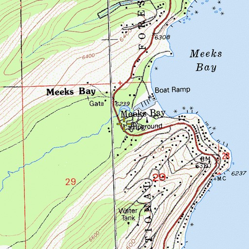 Topographic Map of Meeks Bay Fire Protection District Station 61, CA
