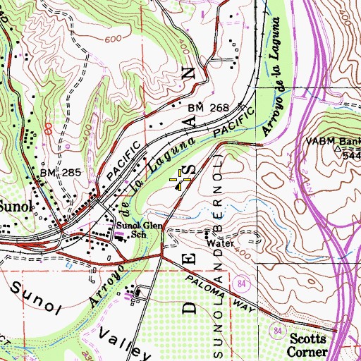 Topographic Map of Department of Forestry and Fire Protection Station 14 Sunol, CA