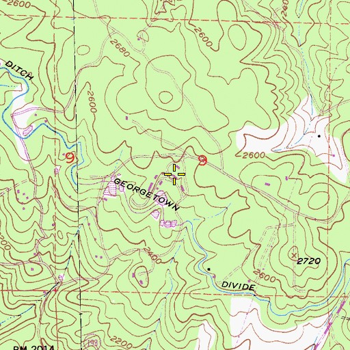 Topographic Map of Department of Forestry and Fire Protection Growlersburg Conservation Camp, CA