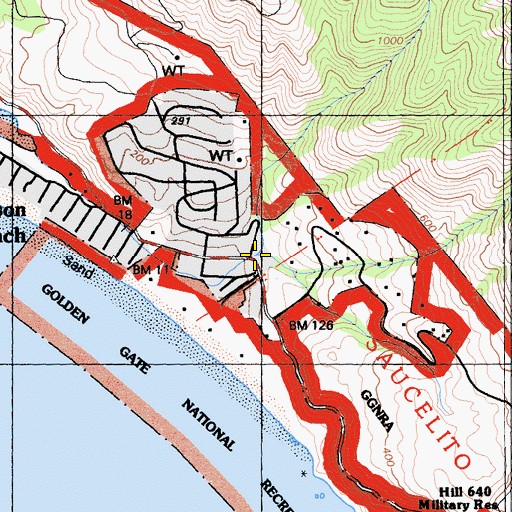 Topographic Map of Stinson Beach Fire Protection District, CA