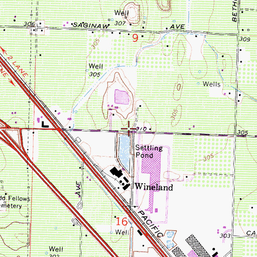Topographic Map of Fresno County Fire Protection District Station 83 Selma, CA