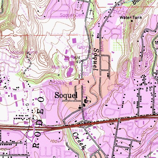 Topographic Map of Central Fire Protection District of Santa Cruz County Station 3, CA