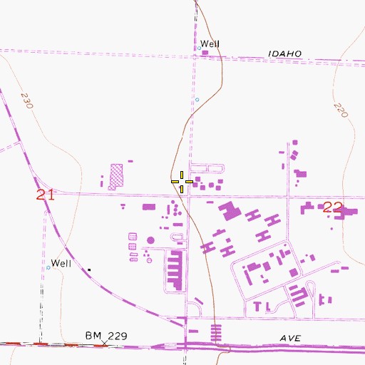 Topographic Map of Naval Air Station Lemoore Federal Fire Department, CA