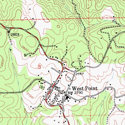Topographic Map of Department of Forestry and Fire Protection West Point, CA