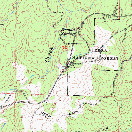 Topographic Map of Department of Forestry and Fire Protection Rancheria Station, CA