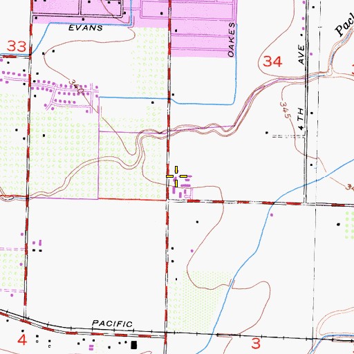 Topographic Map of Department of Forestry and Fire Protection Tulare Unit, CA