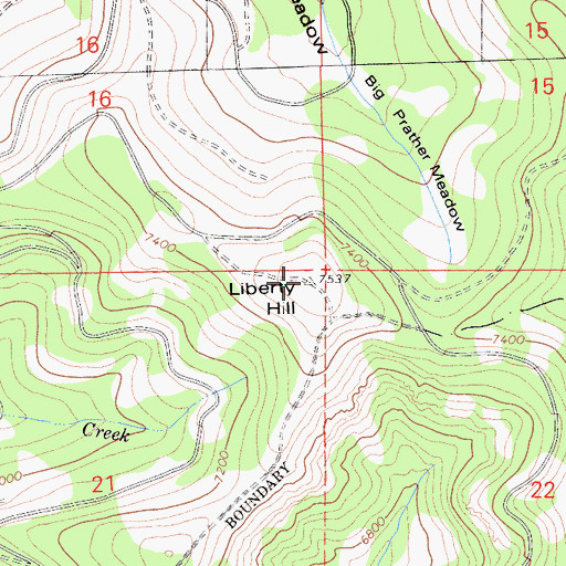 Topographic Map of Liberty Hill, CA