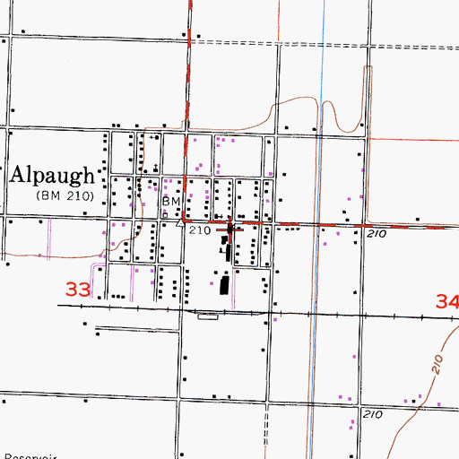 Topographic Map of Tulare County Fire Department Battalion 2 Alpaugh Fire Station 9, CA