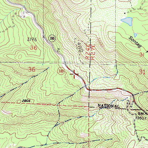 Topographic Map of United States Forest Service Sierra National Forest, CA