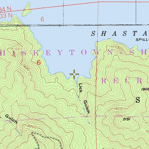 Topographic Map of Lick Gulch, CA