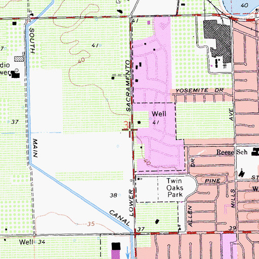 Topographic Map of Lodi Fire Department Station 4, CA