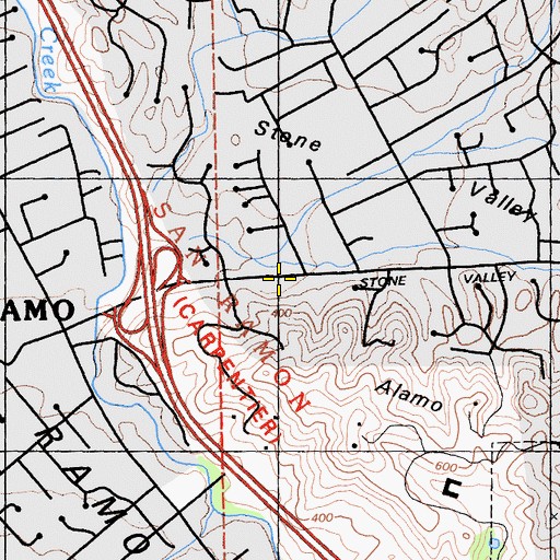 Topographic Map of San Ramon Valley Fire Station, CA