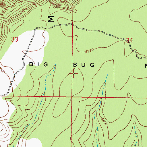 Topographic Map of Big Bug Mesa, AZ