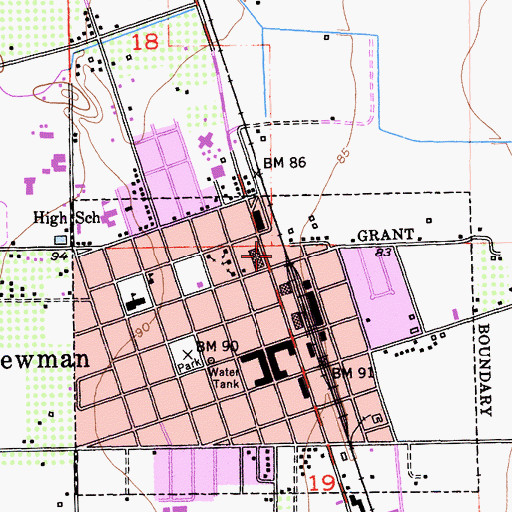 Topographic Map of West Stanislaus County Fire Protection District Newman Station 5, CA