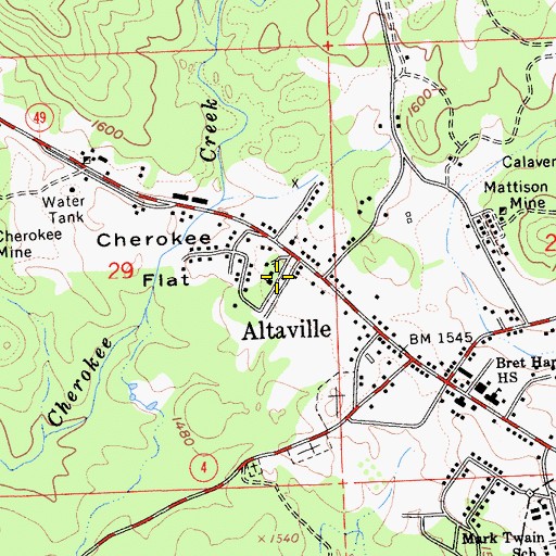 Topographic Map of Department of Forestry and Fire Protection Altaville Station, CA