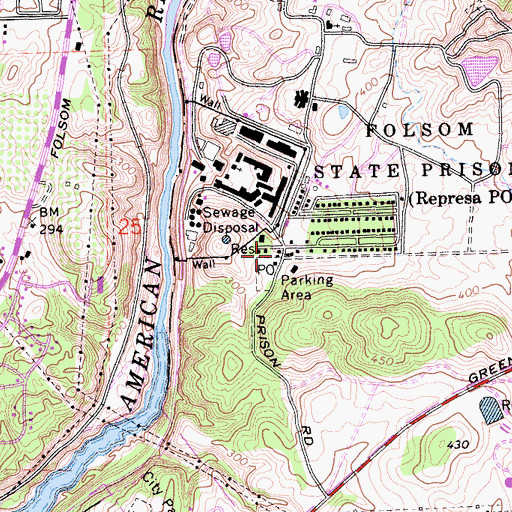 Topographic Map of Folsom Prison Fire Department, CA