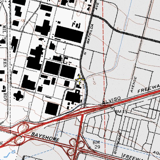 Topographic Map of Onizuka Fire and Emergency Services, CA