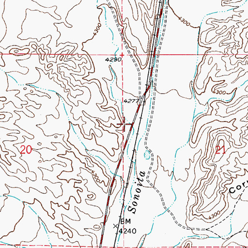 Topographic Map of Big Casa Blanca Canyon, AZ