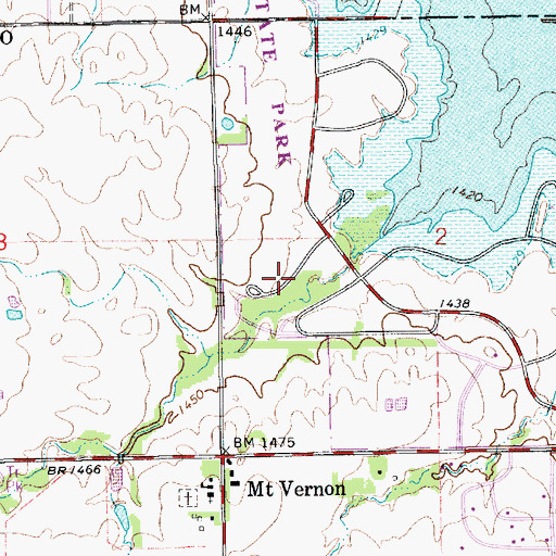 Topographic Map of Cheney State Park Smarsh Creek Campground, KS