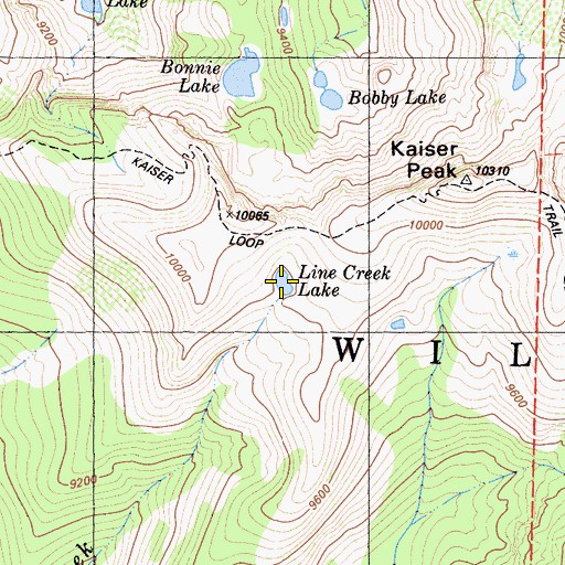 Topographic Map of Line Creek Lake, CA