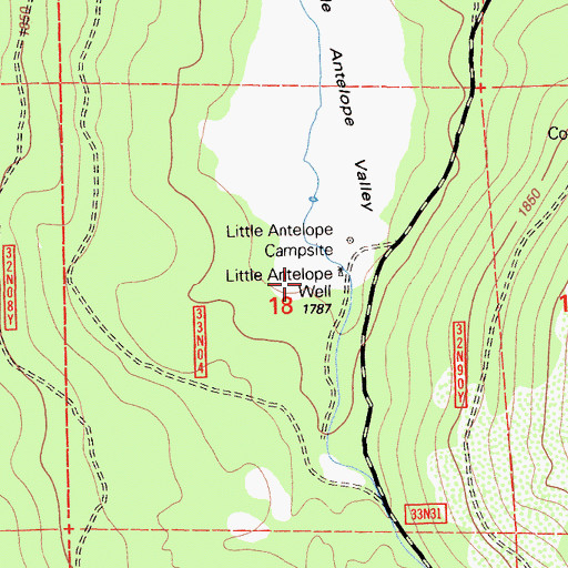 Topographic Map of Little Antelope Well, CA