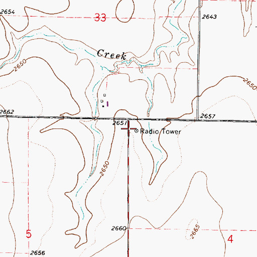 Topographic Map of KDCK - TV (Dodge City), KS