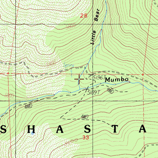Topographic Map of Little Bear Gulch, CA