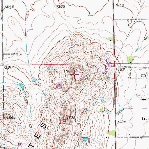 Topographic Map of KVOB - FM (Salina), KS